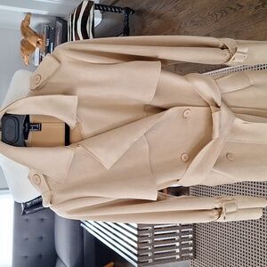 FAUX SUEDE WOMENS TRENCH COAT / MEDIUM